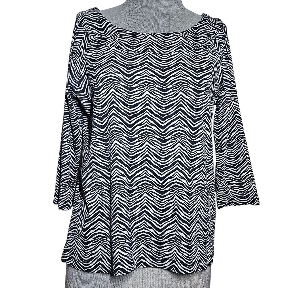 Cotton Black and White Lightweight Sweater Size Petite Medium